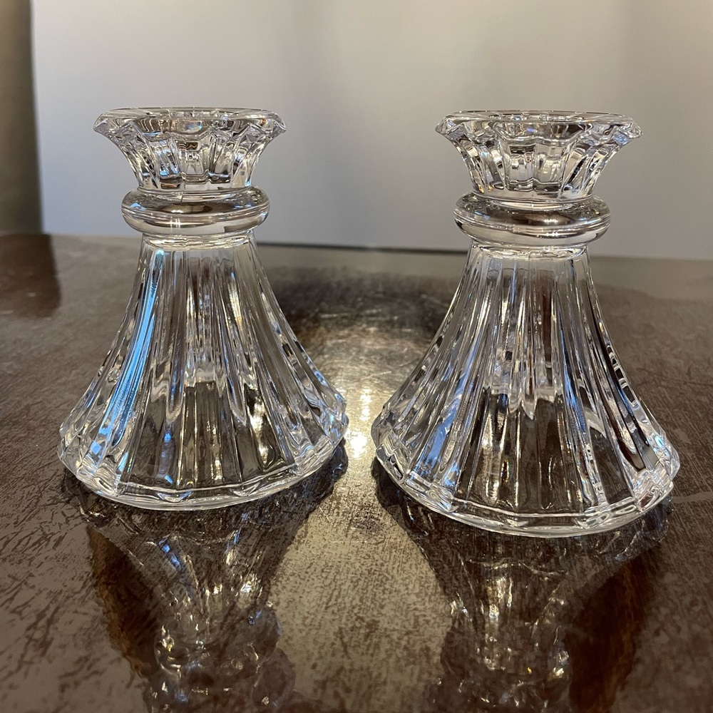 Cristal D’Arques “Eventail” Candle Stick Holders